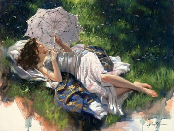  beautiful Oil Painting - Beautiful Girl RSJ 02 Impressionist
